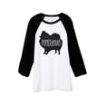 thumbnail image 1 of Thread Tank Pomeranian Dog Silhouette Unisex 3/4 Sleeves Baseball Raglan White Black Small, 1 of 4