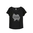 thumbnail image 1 of Thread Tank Pomeranian Dog Silhouette Women's Relaxed Slouchy Dolman T-Shirt Tee Heather Black Small, 1 of 4