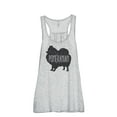 thumbnail image 1 of Thread Tank Pomeranian Dog Silhouette Women's Sleeveless Flowy Racerback Tank Top Sport Grey 2X-Large, 1 of 5