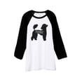 thumbnail image 1 of Thread Tank Poodle Dog Silhouette Unisex 3/4 Sleeves Baseball Raglan White Black Small, 1 of 4