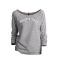 thumbnail image 1 of Thread Tank Positive Vibes Women's Slouchy 3/4 Sleeves Raglan Sweatshirt Sport Grey Small, 1 of 3