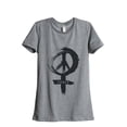 thumbnail image 1 of Thread Tank Power Sign Women's Relaxed Crewneck T-Shirt Tee Heather Grey Small, 1 of 4