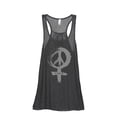 thumbnail image 1 of Thread Tank Power Sign Women's Sleeveless Flowy Racerback Tank Top Charcoal Medium, 1 of 1