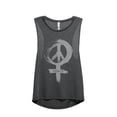 thumbnail image 1 of Thread Tank Power Sign Women's Sleeveless Muscle Tank Top Charcoal Small, 1 of 3