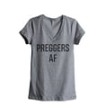 thumbnail image 1 of Thread Tank Preggers AF Women's Fashion Relaxed V-Neck T-Shirt Tee Heather Grey Large, 1 of 4