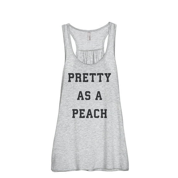 Thread Tank Pretty As A Peach Women's Sleeveless Flowy Racerback Tank Top Sport Grey Small