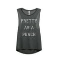 thumbnail image 1 of Thread Tank Pretty As A Peach Women's Sleeveless Muscle Tank Top Charcoal Large, 1 of 3