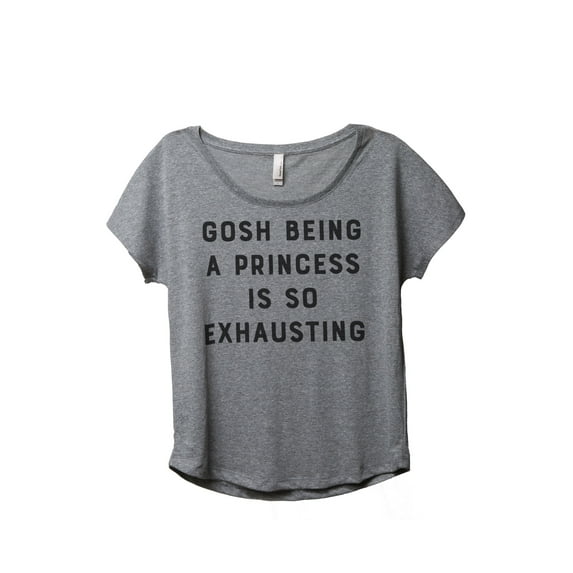 Thread Tank Princess Exhausting Women's Relaxed Slouchy Dolman T-Shirt Tee Heather Grey Small