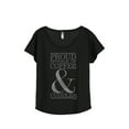thumbnail image 1 of Thread Tank Proud Sponsor Of Coffee And Cuddles Women's Fashion Relaxed Slouchy Dolman T-Shirt Tee Heather Black Small, 1 of 4