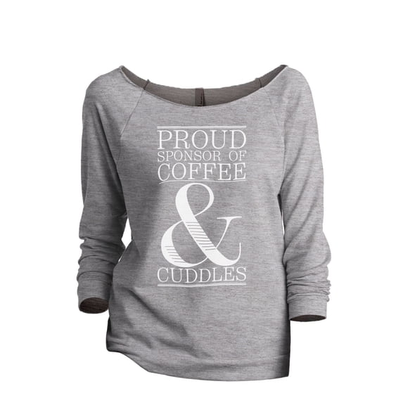 Thread Tank Proud Sponsor Of Coffee And Cuddles Women's Fashion Slouchy 3/4 Sleeves Raglan Sweatshirt Sport Grey Medium