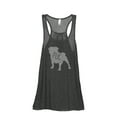 thumbnail image 1 of Thread Tank Pug Dog Silhouette Women's Sleeveless Flowy Racerback Tank Top Charcoal Small, 1 of 5