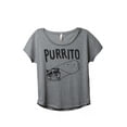 thumbnail image 1 of Thread Tank Purrito Cat Women's Relaxed Slouchy Dolman T-Shirt Tee Heather Grey Small, 1 of 4