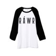 thumbnail image 1 of Thread Tank RAWR Unisex 3/4 Sleeves Baseball Raglan White Black Small, 1 of 4