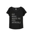 thumbnail image 1 of Thread Tank Rap Music Invincible Women's Relaxed Slouchy Dolman T-Shirt Tee Heather Black Small, 1 of 4
