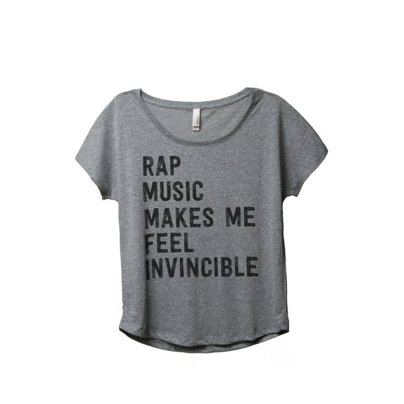 Thread Tank Rap Music Invincible Women's Relaxed Slouchy Dolman T-Shirt Tee Heather Grey Small