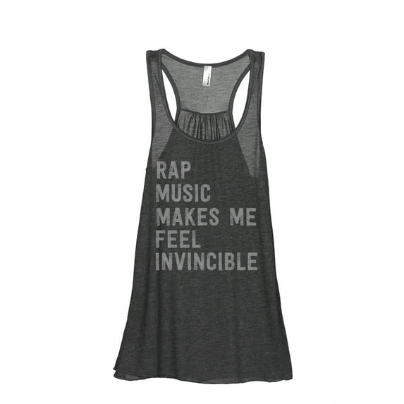 Thread Tank Rap Music Invincible Women's Sleeveless Flowy Racerback Tank Top Charcoal Large