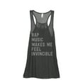 thumbnail image 1 of Thread Tank Rap Music Invincible Women's Sleeveless Flowy Racerback Tank Top Charcoal Small, 1 of 5