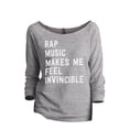 thumbnail image 1 of Thread Tank Rap Music Invincible Women's Slouchy 3/4 Sleeves Raglan Sweatshirt Sport Grey 2X-Large, 1 of 3