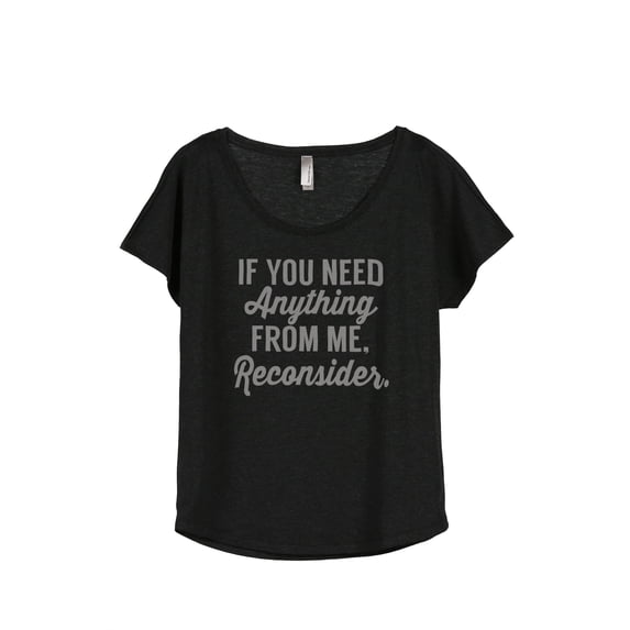 Thread Tank Reconsider Women's Relaxed Slouchy Dolman T-Shirt Tee Heather Black Medium