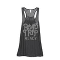 thumbnail image 1 of Thread Tank Road Trip Ready Women's Sleeveless Flowy Racerback Tank Top Charcoal Small, 1 of 5