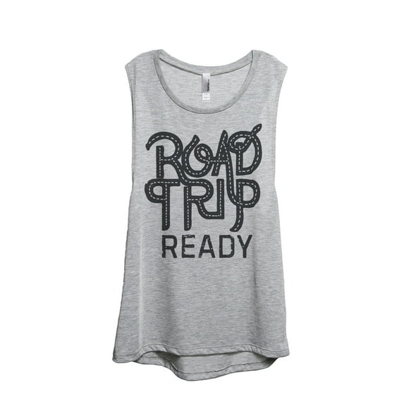 Thread Tank Road Trip Ready Women's Sleeveless Muscle Tank Top Sport Grey Small