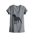thumbnail image 1 of Thread Tank Rottweiler Dog Silhouette Women's Relaxed V-Neck T-Shirt Tee Heather Grey 2X-Large, 1 of 4