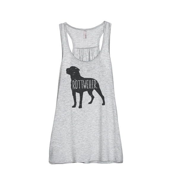 Thread Tank Rottweiler Dog Silhouette Women's Sleeveless Flowy Racerback Tank Top Sport Grey X-Large