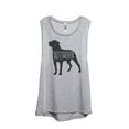 thumbnail image 1 of Thread Tank Rottweiler Dog Silhouette Women's Sleeveless Muscle Tank Top Sport Grey Small, 1 of 4