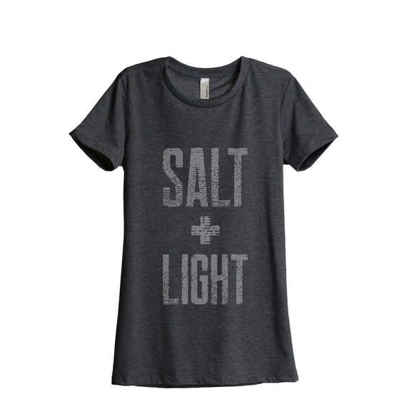 Thread Tank Salt And Light Women's Relaxed Crewneck T-Shirt Tee Charcoal Large