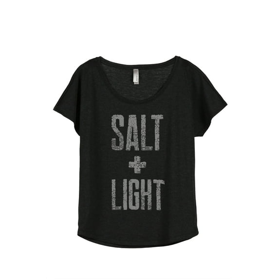 Thread Tank Salt And Light Women's Relaxed Slouchy Dolman T-Shirt Tee Heather Black X-Large