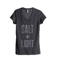 thumbnail image 1 of Thread Tank Salt And Light Women's Relaxed V-Neck T-Shirt Tee Charcoal Large, 1 of 4