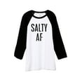 thumbnail image 1 of Thread Tank Salty AF Unisex 3/4 Sleeves Baseball Raglan White Black Small, 1 of 4