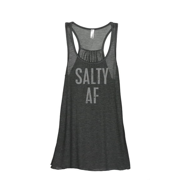 Thread Tank Salty AF Women's Sleeveless Flowy Racerback Tank Top Charcoal Small