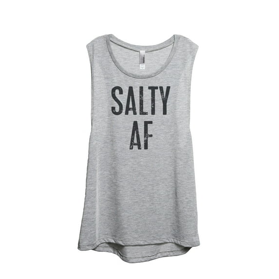 Thread Tank Salty AF Women's Sleeveless Muscle Tank Top Sport Grey Small