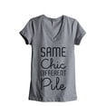 thumbnail image 1 of Thread Tank Same Chic Different Pile Women's Relaxed V-Neck T-Shirt Tee Heather Grey Small, 1 of 4