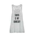 thumbnail image 1 of Thread Tank Santa Is My Homeboy Women's Sleeveless Flowy Racerback Tank Top Sport Grey Large, 1 of 5