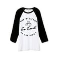 thumbnail image 1 of Thread Tank She Believed She Could But Was Too Tired So She Didn't Unisex 3/4 Sleeves Baseball Raglan White Black Small, 1 of 4