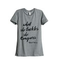 thumbnail image 1 of Thread Tank She Conquers Women's Relaxed Crewneck T-Shirt Tee Heather Grey Small, 1 of 4