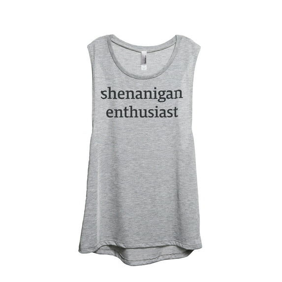 Thread Tank Shenanigan Enthusiast Women's Sleeveless Muscle Tank Top Sport Grey Small