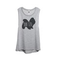 thumbnail image 1 of Thread Tank Shih Tzu Dog Silhouette Women's Sleeveless Muscle Tank Top Sport Grey Small, 1 of 4