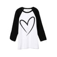 thumbnail image 1 of Thread Tank Simply Heart Unisex 3/4 Sleeves Baseball Raglan White Black Small, 1 of 4