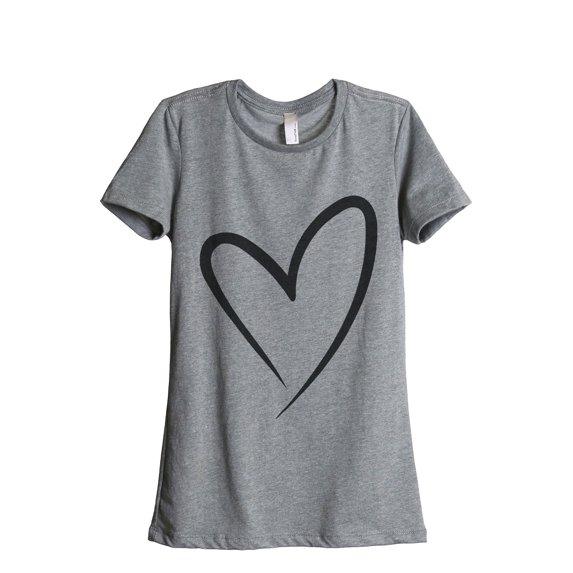 Thread Tank Simply Heart Women's Relaxed Crewneck T-Shirt Tee Heather Grey Small
