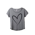 thumbnail image 1 of Thread Tank Simply Heart Women's Relaxed Slouchy Dolman T-Shirt Tee Heather Grey Small, 1 of 4