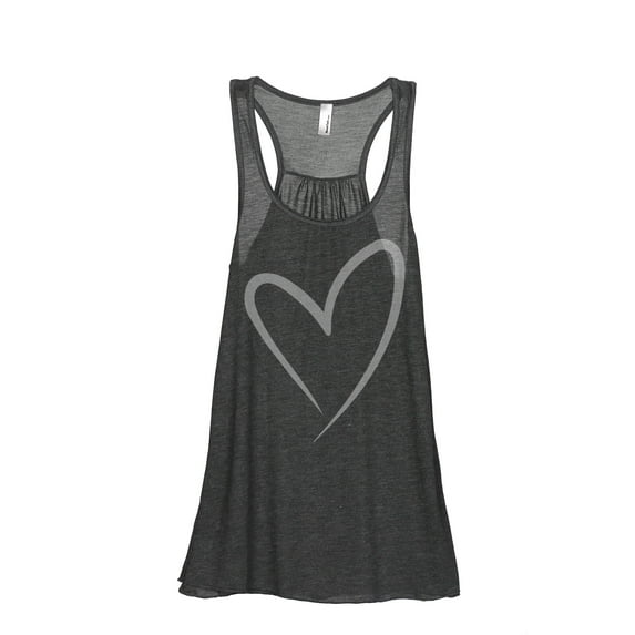 Thread Tank Simply Heart Women's Sleeveless Flowy Racerback Tank Top Charcoal Small
