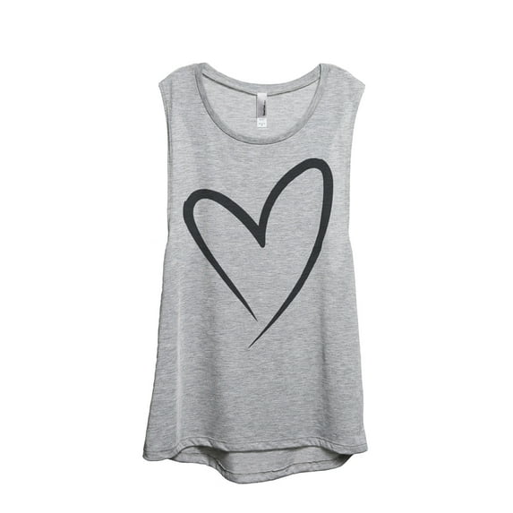Thread Tank Simply Heart Women's Sleeveless Muscle Tank Top Sport Grey 2X-Large