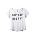 thumbnail image 1 of Thread Tank Sip Sip Hooray Women's Fashion Relaxed Slouchy Dolman T-Shirt Tee Heather White 2X-Large, 1 of 1