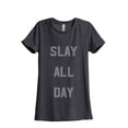 thumbnail image 1 of Thread Tank Slay All Day Women's Relaxed Crewneck T-Shirt Tee Charcoal 2X-Large, 1 of 4