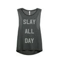thumbnail image 1 of Thread Tank Slay All Day Women's Sleeveless Muscle Tank Top Charcoal Medium, 1 of 4