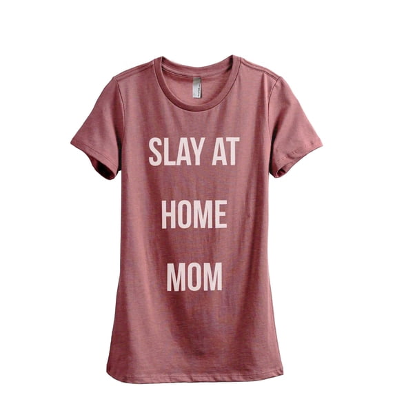 Thread Tank Slay At Home Mom Women's Fashion Relaxed Crewneck T-Shirt Tee Heather Rouge 2X-Large