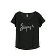 thumbnail image 1 of Thread Tank Slaying It Women's Relaxed Slouchy Dolman T-Shirt Tee Heather Black Medium, 1 of 4